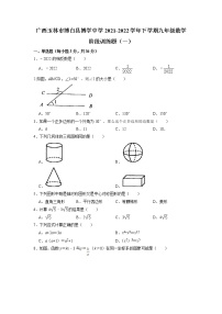 广西玉林市博白县博学中学2021-2022学年下学期九年级数学阶段训练题（无答案）