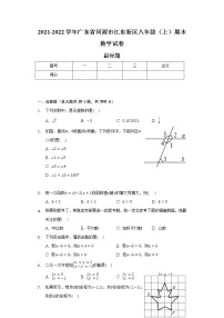 2021-2022学年广东省河源市江东新区八年级(上)期末数学试卷(含解析)
