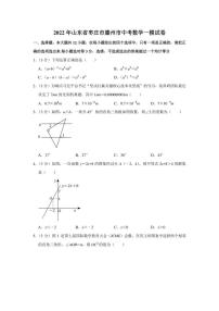 2022年山东省枣庄市滕州市中考数学一模试卷（学生版+解析版）