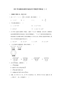 2022年安徽省合肥市瑶海区中考数学冲刺卷（一）(word版无答案)