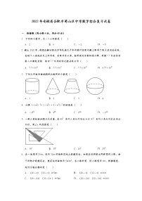 2022年安徽省合肥市蜀山区中考数学综合复习试卷(word版无答案)