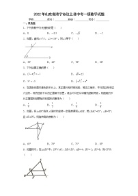 2022年山东省济宁市汶上县中考一模数学试题(word版含答案)