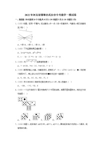 2022年河北省邯郸市武安市中考数学一模试卷（含答案）