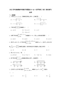 2022年浙教版中考数学专题复习一元一次不等式（组）的性质与运用