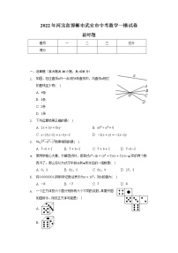 2022年河北省邯郸市武安市中考数学一模试卷（含解析）