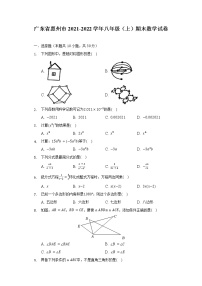 广东省惠州市2021-2022学年八年级（上）期末数学试卷（含解析）