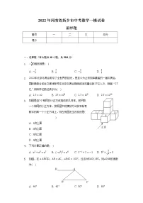 2022年河南省新乡市中考数学一模试卷(含解析)