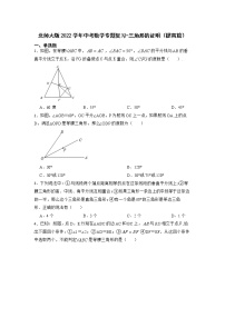 北师大版2022年中考数学专题复习-三角形的证明（提高篇）