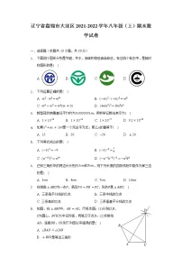 辽宁省盘锦市大洼区2021-2022学年八年级（上）期末数学试卷（含解析）