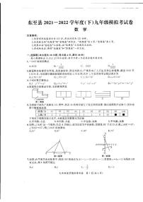 2022年安徽省池州市东至县中考模拟数学试题（PDF版，含答案）