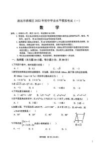 2022年广东省清远市清城区九年级下学期一模数学试题