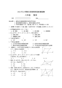 湖南省常德市汉寿县2021-2022学年八年级下学期期中义务教育阶段质量监测数学试题（含答案）