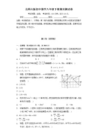 北师大版初中数学八年级下册期末测试卷（标准）（含答案解析）