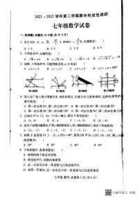 2021-2022学年河南省洛阳市洛龙区七年级下学期期中数学测试卷（无答案）