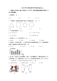 2022年江苏地区苏科版九年级数学考前强化练习三