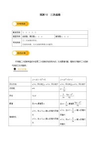 预测12 【精品】二次函数-2022年中考数学三轮冲刺过关（全国通用）