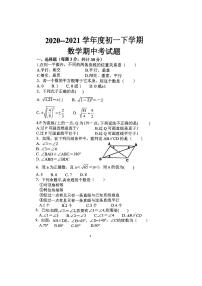 黑龙江省齐齐哈尔市第三中学2020-2021学年七年级下学期期中考试数学试题（含答案）