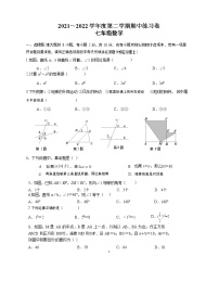 江苏省南京市江宁区2021-2022学年下学期七年级期中数学练习卷（无答案）