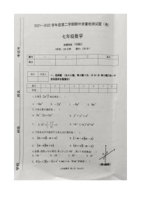 陕西省宝鸡市2022年七年级下学期期中数学试题