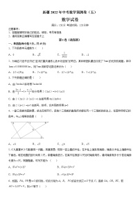 新疆2022年中考数学预测卷（五）　(word版含答案)