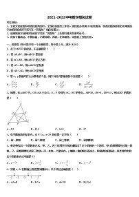 2022届甘肃省白银市平川四中重点中学中考数学模试卷含解析