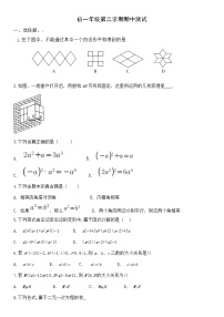 初一第二学期期中试卷无答案