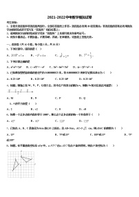 2022届浙江省杭州市景成实验中学中考数学全真模拟试题含解析