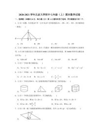 2020-2021学年北京大学附属中学七年级上学期期末数学试卷（解析版）