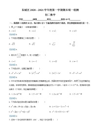 2020-2021学年北京市东城区八年级上学期期末数学试卷（解析版）人教版