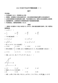 2022年浙江省杭州市初中毕业升学模拟检测（一）数学试卷(word版含答案)