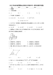 2022年山东省日照市五莲县九年级中考一模考试数学试题(word版含答案)