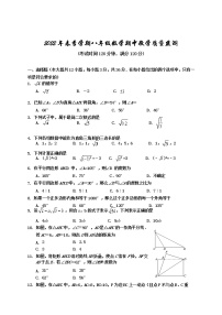 广西防城港市上思县2021-2022学年八年级下学期期中教学质量监测数学试题（含答案）