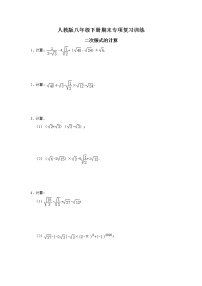 2021年人教版八年级下册期末《二次根式的计算》专项复习训练   （Word版 含答案）