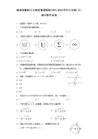 湖南省衡阳八中教育集团联校2021-2022学年九年级（下）期中数学试卷（含解析）