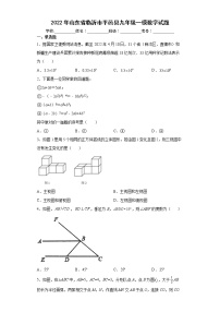 2022年山东省临沂市平邑县九年级一模数学试题(word版含答案)