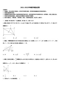 2022年浙江省湖州市九校联合重点中学中考数学适应性模拟试题含解析