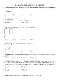 2019-2020学年湖北省孝感市云梦县九年级（下）期中数学试卷