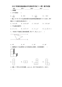 2022年湖北省宜城市中考适应性考试（一模）数学试题(word版含答案)