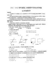 江苏省南京市江宁区2021-2022学年七年级下学期期中数学试题（含答案）