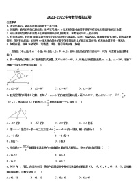 福建省仙游县初中第三教研片区2021-2022学年中考一模数学试题含解析