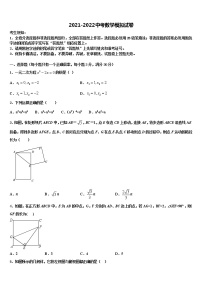 湖北省华中学师范大第一附属中学2021-2022学年中考一模数学试题含解析
