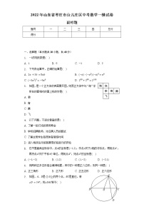 2022年山东省枣庄市台儿庄区中考数学一模试卷（含解析）