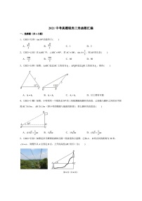 2021年全国中考数学真题分类汇编之锐角三角函数（无答案）