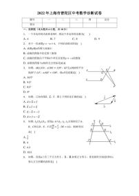 2022年上海市普陀区中考数学诊断试卷(含答案)