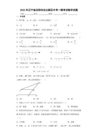 2022年辽宁省沈阳市沈北新区中考一模考试数学试题(含答案)