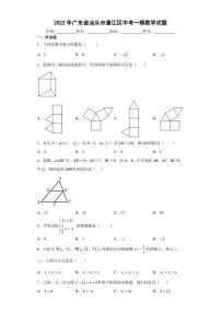 2022年广东省汕头市濠江区中考一模数学试题(含答案)