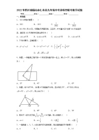 2022年四川省眉山市仁寿县九年级中考诊断性联考数学试题(word版含答案)