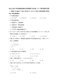 陕西省西安市莲湖区2021-2022学年七年级（下）期中水平测试数学试卷（含答案）