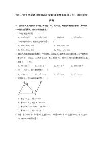 四川省成都市七中育才学校2021-2022学年七年级下学期数学期中质量监测试卷(无答案)