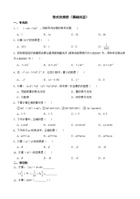 浙教版数学七下复习阶梯训练：整式的乘除（基础巩固）含解析